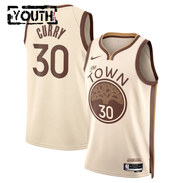 Maglia Golden State Warriors Stephen Curry City Edition 2025-26 Swingman Bianco - Bambino