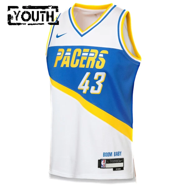 Maglia Indiana Pacers Pascal Siakam City Edition 2025-26 Swingman Bianco - Bambino