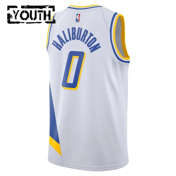 Maglia Indiana Pacers Tyrese Haliburton City Edition 2025-26 Swingman Bianco - Bambino