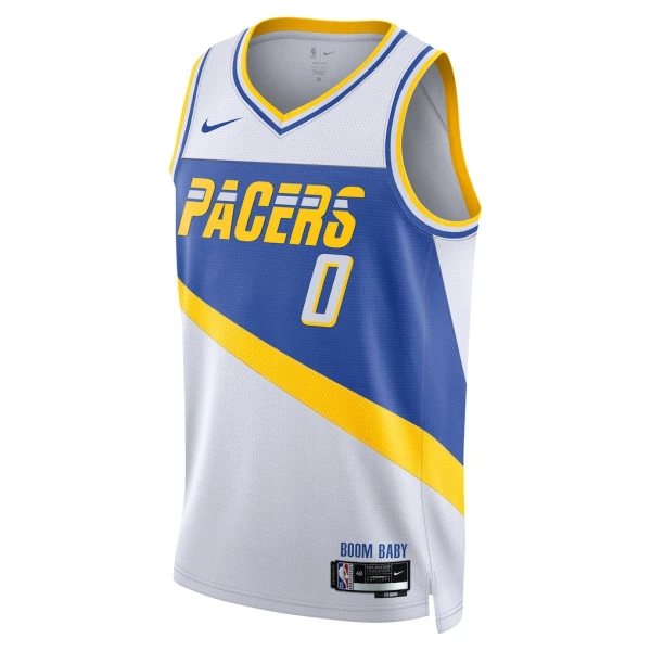 Maglia Indiana Pacers Tyrese Haliburton City Edition 2025-26 Swingman Bianco - Uomo