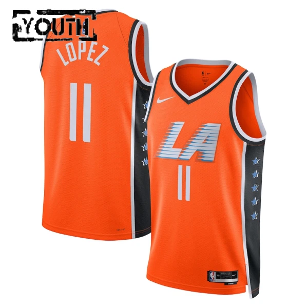 Maglia LA Clippers Brook Lopez City Edition 2025-26 Swingman Arancione - Bambino