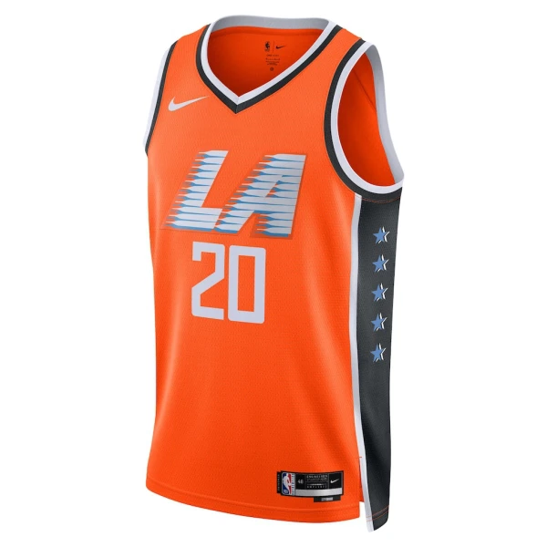 Maglia LA Clippers John Collins City Edition 2025-26 Swingman Arancione - Uomo