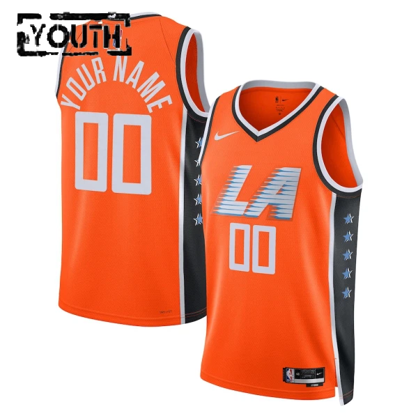 Maglia LA Clippers Personalizzata City Edition 2025-26 Swingman Arancione - Bambino
