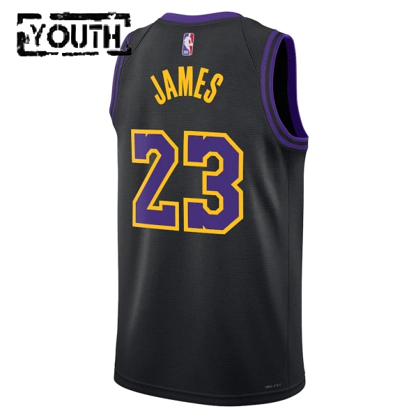Maglia Los Angeles Lakers Lebron James City Edition 2025-26 Swingman Nero - Bambino