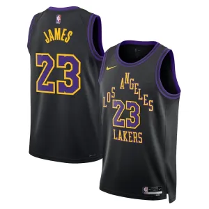 Maglia Los Angeles Lakers Lebron James City Edition 2025-26 Swingman Nero - Uomo