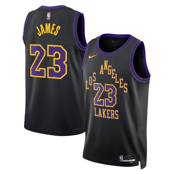 Maglia Los Angeles Lakers Lebron James City Edition 2025-26 Swingman Nero - Uomo