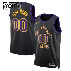 Maglia Los Angeles Lakers Personalizzata City Edition 2025-26 Swingman Nero - Bambino