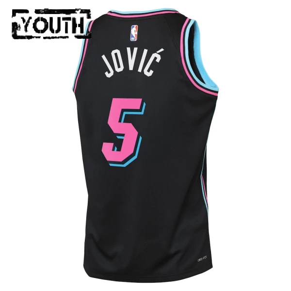 Maglia Miami Heat Nikola Jovic City Edition 2025-26 Swingman Nero - Bambino