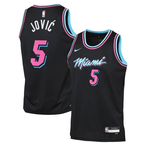 Maglia Miami Heat Nikola Jovic City Edition 2025-26 Swingman Nero - Uomo