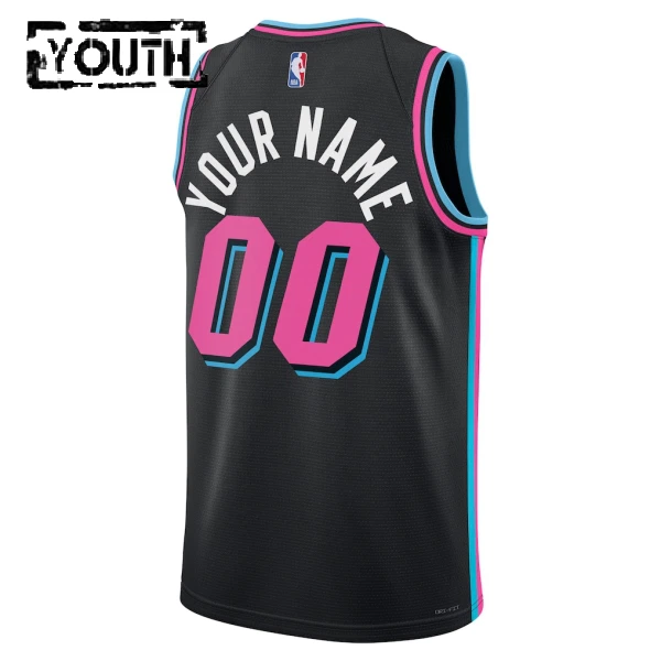 Maglia Miami Heat Personalizzata City Edition 2025-26 Swingman Nero - Bambino