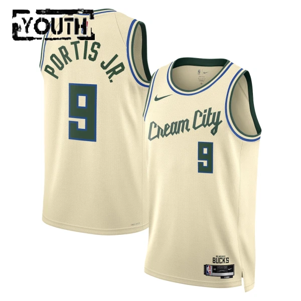 Maglia Milwaukee Bucks Bobby Portis JR City Edition 2025-26 Swingman Bianco - Bambino Maglia Milwaukee Bucks Bobby Portis JR City Edition 2025-26 Swingman Bianco - Bambino