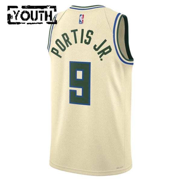 Maglia Milwaukee Bucks Bobby Portis JR City Edition 2025-26 Swingman Bianco - Bambino