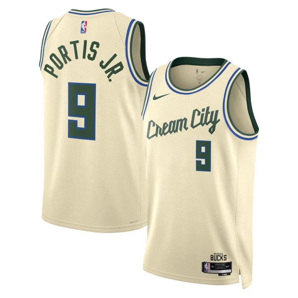 Maglia Milwaukee Bucks Bobby Portis JR City Edition 2025-26 Swingman Bianco - Uomo