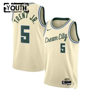 Maglia Milwaukee Bucks Gary Trent JR City Edition 2025-26 Swingman Bianco - Bambino