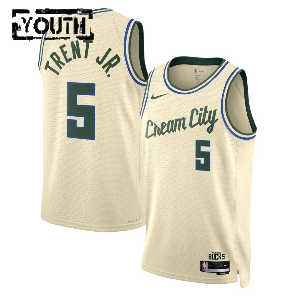 Maglia Milwaukee Bucks Gary Trent JR City Edition 2025-26 Swingman Bianco - Bambino