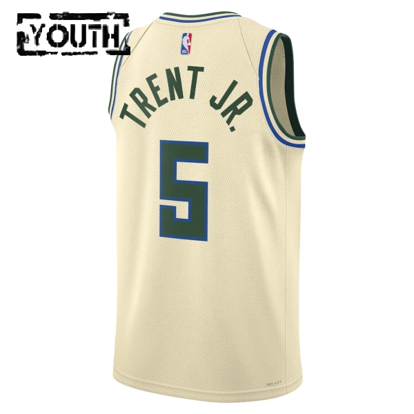 Maglia Milwaukee Bucks Gary Trent JR City Edition 2025-26 Swingman Bianco - Bambino