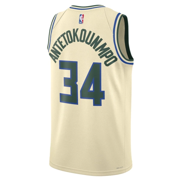 Maglia Milwaukee Bucks Giannis Antetokounmpo City Edition 2025-26 Swingman Bianco - Uomo
