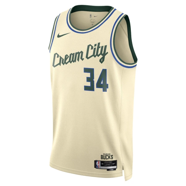 Maglia Milwaukee Bucks Giannis Antetokounmpo City Edition 2025-26 Swingman Bianco - Uomo