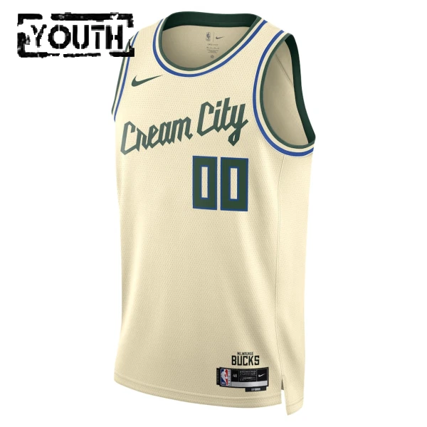 Maglia Milwaukee Bucks Personalizzata City Edition 2025-26 Swingman Bianco - Bambino