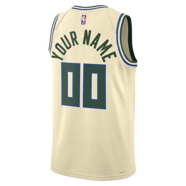 Maglia Milwaukee Bucks Personalizzata City Edition 2025-26 Swingman Bianco - Uomo