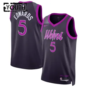 Maglia Minnesota Timberwolves Anthony Edwards City Edition 2025-26 Swingman Nero - Bambino