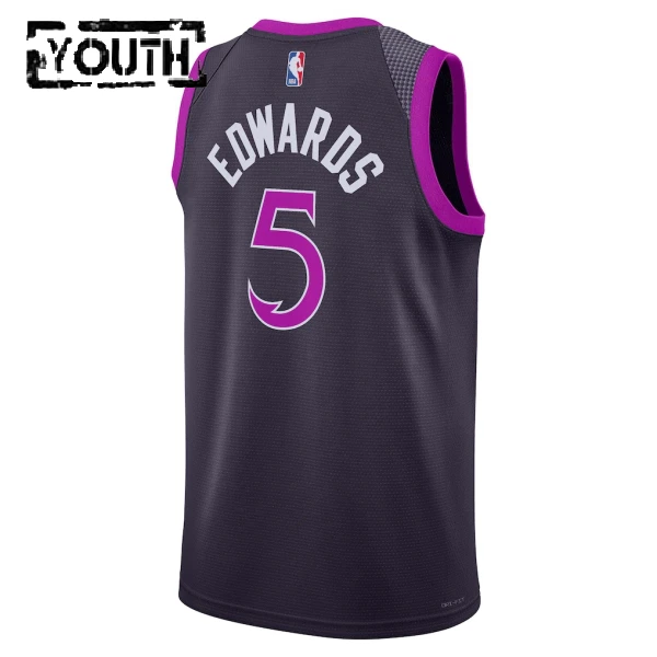 Maglia Minnesota Timberwolves Anthony Edwards City Edition 2025-26 Swingman Nero - Bambino