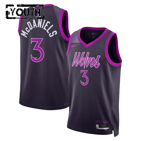 Maglia Minnesota Timberwolves Jaden Mcdaniels City Edition 2025-26 Swingman Nero - Bambino