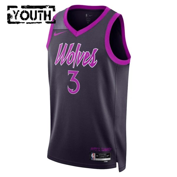 Maglia Minnesota Timberwolves Jaden Mcdaniels City Edition 2025-26 Swingman Nero - Bambino