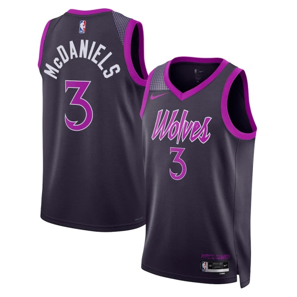 Maglia Minnesota Timberwolves Jaden Mcdaniels City Edition 2025-26 Swingman Nero - Uomo
