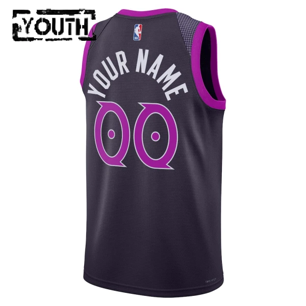 Maglia Minnesota Timberwolves Personalizzata City Edition 2025-26 Swingman Nero - Bambino