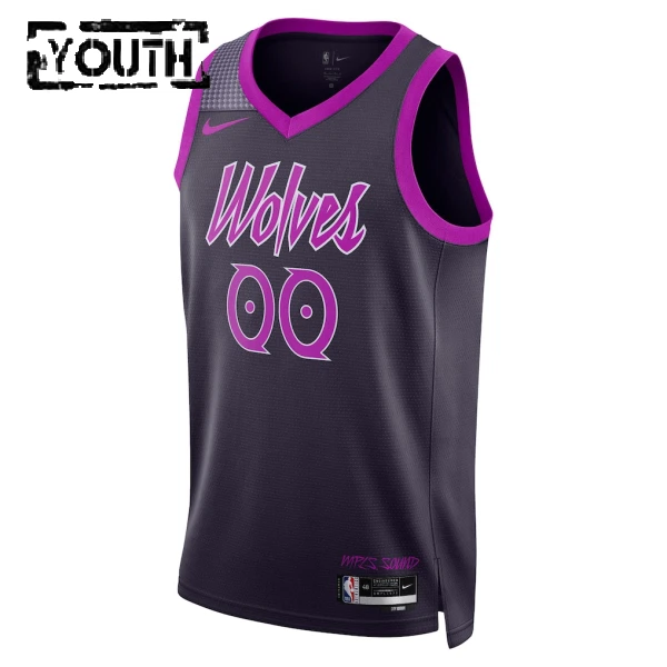 Maglia Minnesota Timberwolves Personalizzata City Edition 2025-26 Swingman Nero - Bambino