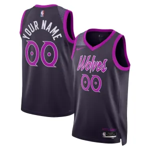 Maglia Minnesota Timberwolves Personalizzata City Edition 2025-26 Swingman Nero - Uomo