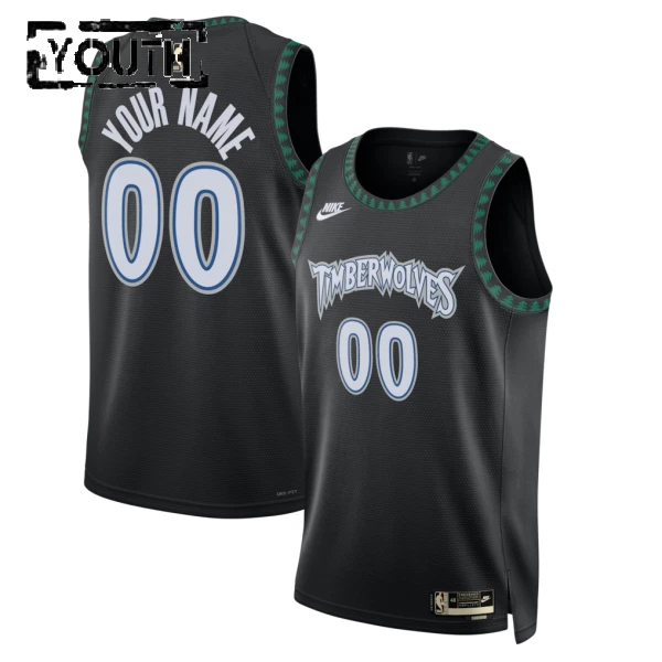 Maglia Minnesota Timberwolves Personalizzata Classic Edition 2025-26 Swingman Nero - Bambino