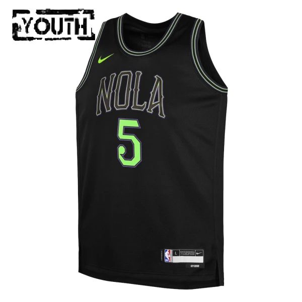 Maglia New Orleans Pelicans Dejounte Murray City Edition 2025-26 Swingman Nero - Bambino