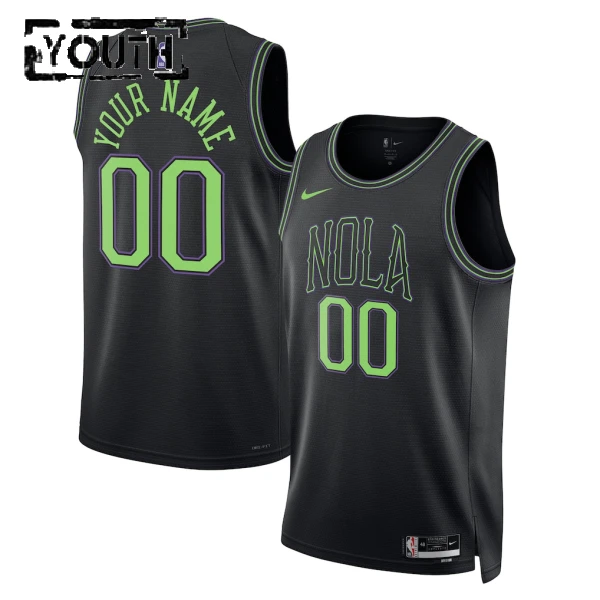 Maglia New Orleans Pelicans Personalizzata City Edition 2025-26 Swingman Nero - Bambino