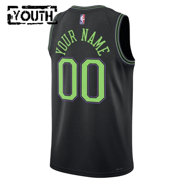 Maglia New Orleans Pelicans Personalizzata City Edition 2025-26 Swingman Nero - Bambino