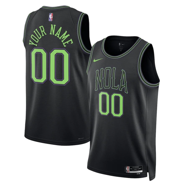 Maglia New Orleans Pelicans Personalizzata City Edition 2025-26 Swingman Nero - Uomo