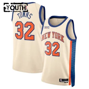 Maglia New York Knicks Karl Anthony Towns City Edition 2025-26 Swingman Bianco - Bambino