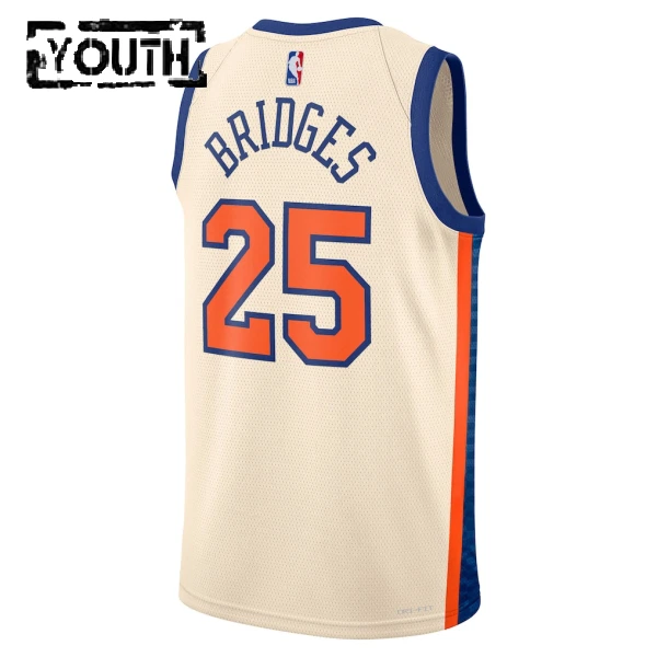 Maglia New York Knicks Mikal Bridges City Edition 2025-26 Swingman Bianco - Bambino