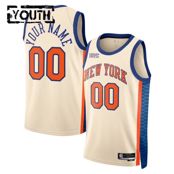 Maglia New York Knicks Personalizzata City Edition 2025-26 Swingman Bianco - Bambino
