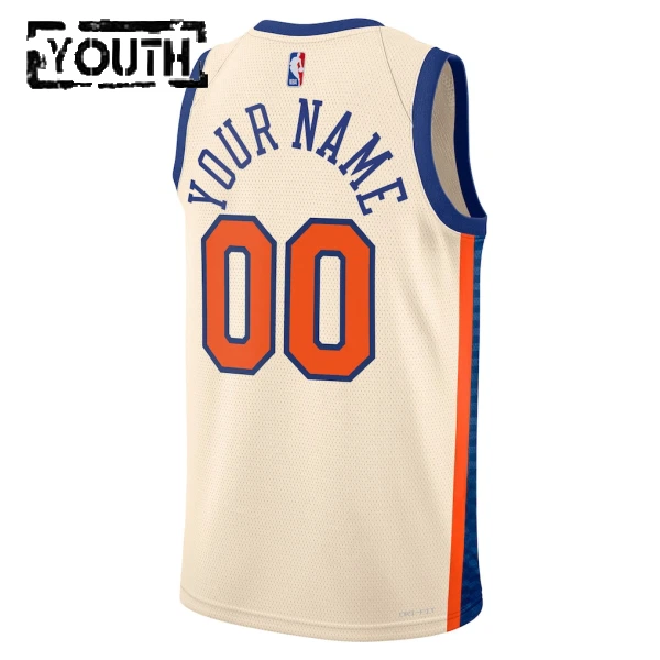 Maglia New York Knicks Personalizzata City Edition 2025-26 Swingman Bianco - Bambino
