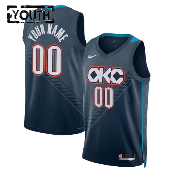 Maglia Oklahoma City Thunder Personalizzata City Edition 2025-26 Swingman Nero - Bambino