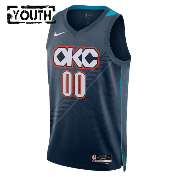 Maglia Oklahoma City Thunder Personalizzata City Edition 2025-26 Swingman Nero - Bambino