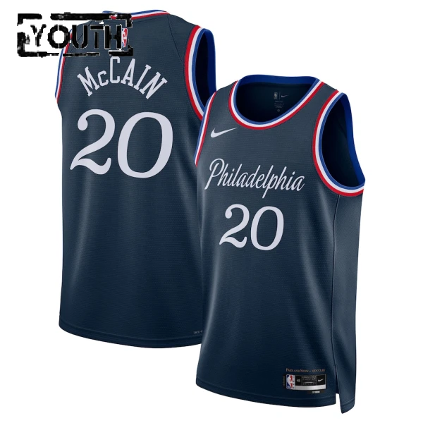 Maglia Philadelphia 76ers Jared Mccain City Edition 2025-26 Swingman Navy - Bambino