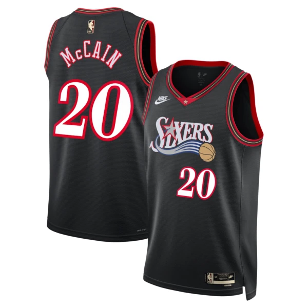 Maglia Philadelphia 76ers Jared Mccain Classic Edition 2025-26 Swingman Nero - Uomo Maglia Philadelphia 76ers Jared Mccain Classic Edition 2025-26 Swingman Nero - Uomo