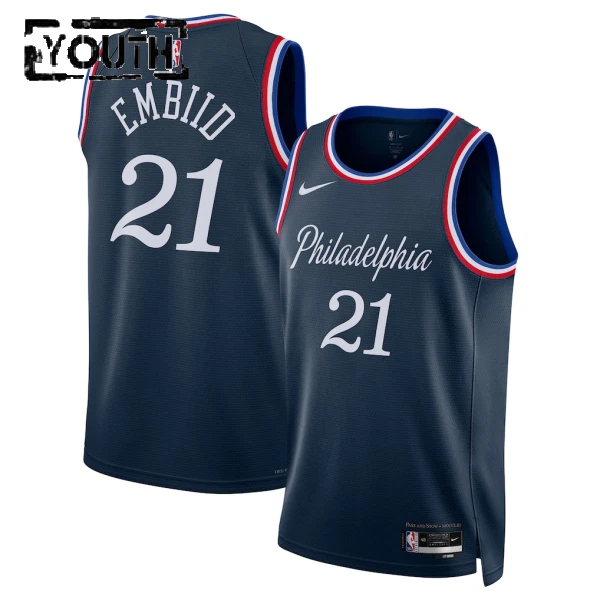 Maglia Philadelphia 76ers Joel Embiid City Edition 2025-26 Swingman Navy - Bambino