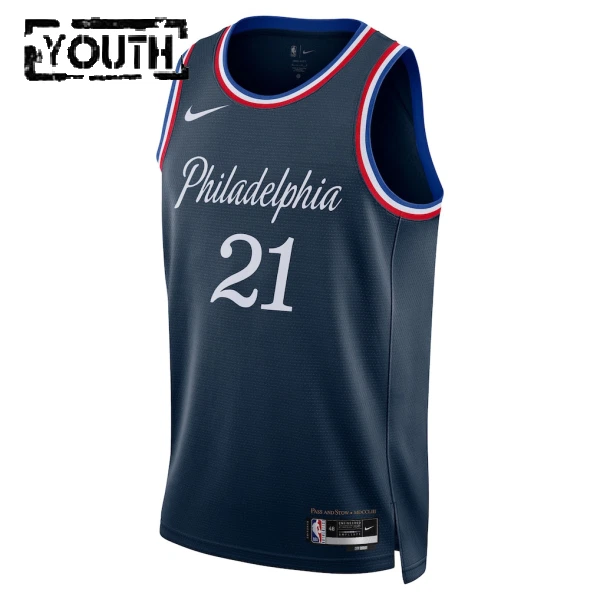Maglia Philadelphia 76ers Joel Embiid City Edition 2025-26 Swingman Navy - Bambino