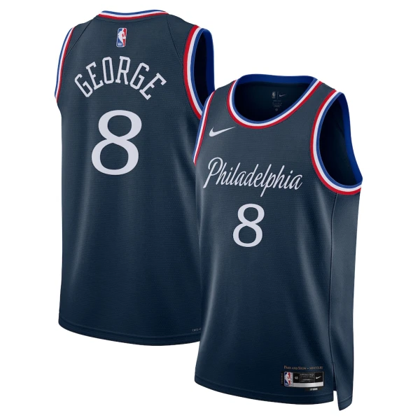 Maglia Philadelphia 76ers Paul George City Edition 2025-26 Swingman Navy - Uomo