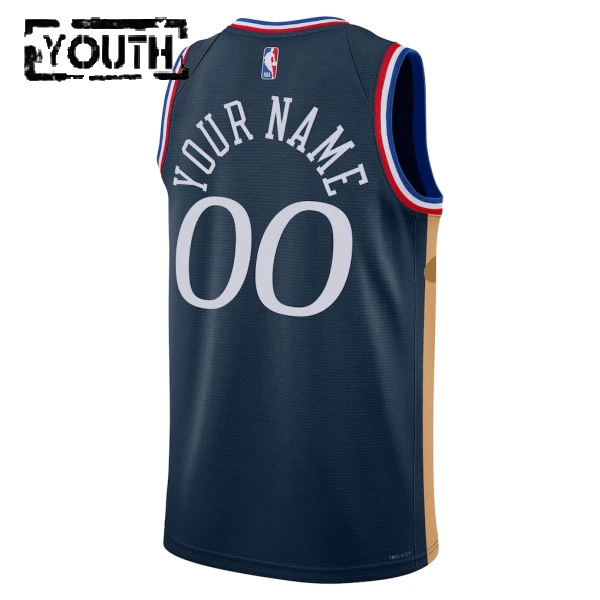 Maglia Philadelphia 76ers Personalizzata City Edition 2025-26 Swingman Navy - Bambino