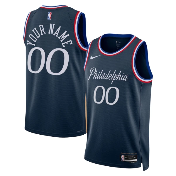 Maglia Philadelphia 76ers Personalizzata City Edition 2025-26 Swingman Navy - Uomo